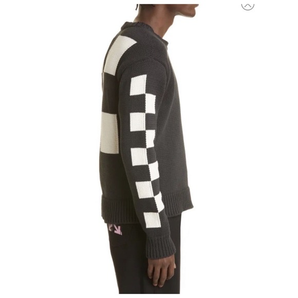 OFF-WHITE C/O VIRGIL ABLOH Cotton CheckeredCrewneck Size XL Men's - Picture 4 of 12